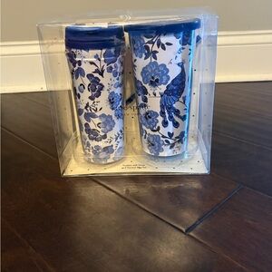 Kate Spade Blue Floral Tumbler and lunch box set